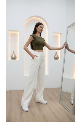 Divinus Crop Top T-shırt Haki
