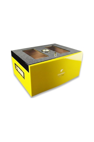 Cohiba Camlı Puro Kutusu Humidor Sarı 70's