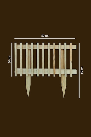 Ahşap Bahçe Çiti Bahçe Dekorasyon 50cm Bej