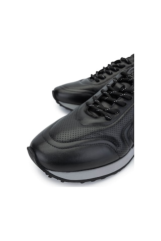 Tamer Tanca Erkek Hakiki Deri Siyah Sneakers & Spor Ayakkabı 383 5960 Erk Ayk Sk24-25 Sıyah Slvr Siyah