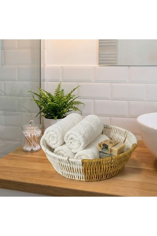 Büro Ev Ofis Düzeni İçin Çift Renkli Plastik Rattan Yuvarlak Ekmek Meyve Sepeti Diğer
