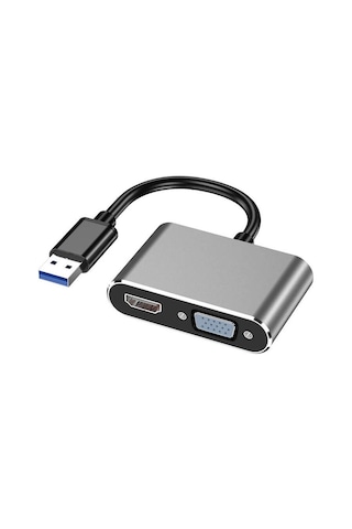 Hd09 Usb To Hdmı Vga 1080p Çevirici Hub Adaptör