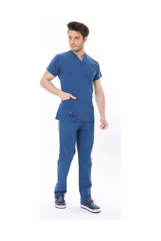 İba Medikal Petrol Mavisi Flexcool Likralı Doktor Hemşire Scrubs Unisex