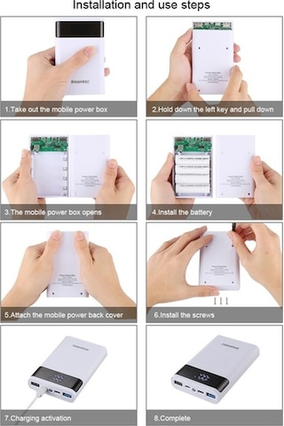 Novahub 4x18650 Dıy Hızlı Şarj Power Bank, Usb Çıkışlı, Ekranlı Kutu