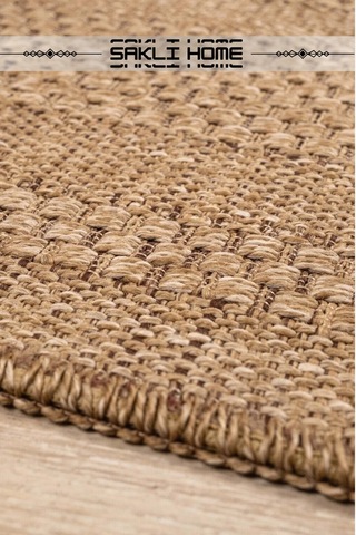 Naturel Sisal Jüt Hasır Bej Halı Yıkanabilir Kaymaz Taban Dokuma Makine Tozumaz Krem