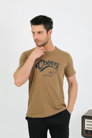 Akbeniz Erkek Pamuk Kısa Kol Pijama Takım Vizon 6875 Vizon