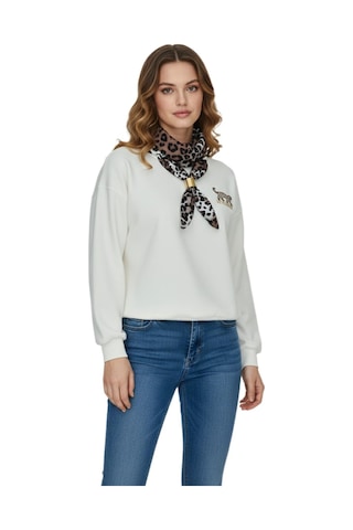 Baglan Kadın Spor Sıfıryaka Sweatshirt Fular Lı Bgl-st05062 Krem