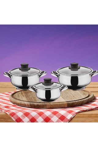 Has Cevher Homer Perfect 6 Pcs Milenyum Tencere Seti 14/16/18