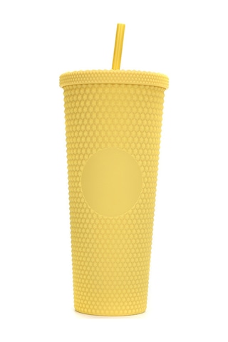 Suofeng 24oz/710ml Kapaklı Pipetli Plastik Su Bardağı - Anti-düşük Isıya Dayanıklı, Fantezi Desenli Güneşçiçeği Dahil Diğer