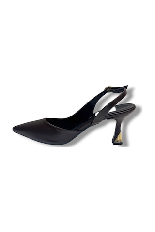 C-shoes Bç93-26 Yıkama Cilt İnce Topuk Arkası Açık Kadın Stiletto 8cm Kahverengi