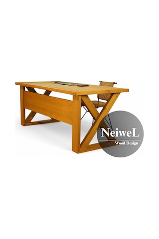 Neiwel Ares Doğal Ahşap Çalışma Ve Ofis Masası-80cm-120cm Açık Ceviz
