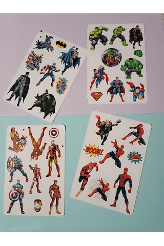 Süper Kahramanlar Hulk Örümcek Adam İronman Etiket Sticker
