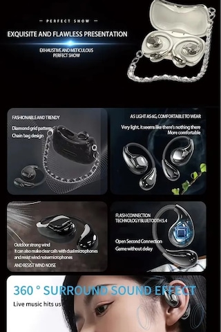 Çanta Şeklinde Kablosuz Bluetooth Kulaklık Led Göstergeli Anc Özellik 15 Dakika Şarj İle 4 Saat Müzik Dinleme