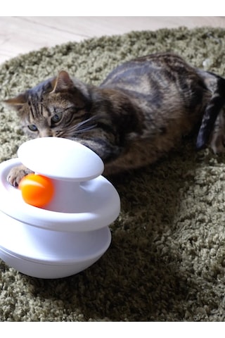 Buradabulabilirsin 3d Baskı İki Toplu Kedi Oyuncağı Kule Etkileşimli Kedi Oyun Kulesi Toplu Parkur - Beyaz Bbz