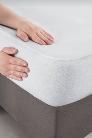 Evony Tek Kişilik 90x200+30 Cm Pamuklu Fitted Sıvı Geçirmez Alez Beyaz