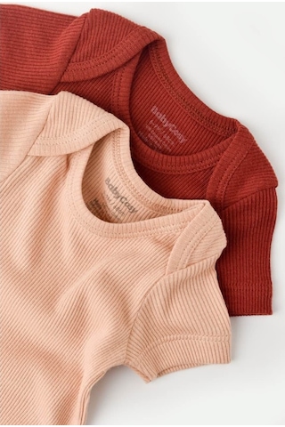 Rebebe Babycosy Modal 2 Li Kısa Kollu Bebek Badi - Bebek Body - Csym1121 (544644517) Somon