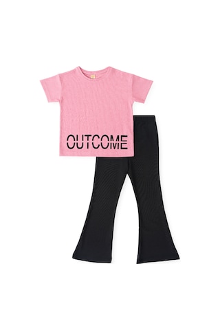 Ahengim Kız Çocuk Outcome Baskılı Takım Ak2408 Pudra
