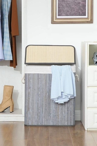 Deconox El Yapımı Hasır Katlanır Çamaşır Sepeti Dikdörtgen 72 Litre 40cm 30cm 61cm , Doğal Malzemeden Üretilmiş Çamaşırlık Sku: Smg8690010202161 40 x 19