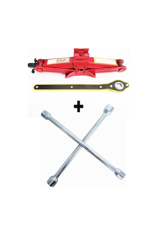 Akordion Kriko Makaslı 1,5 Ton Cırcırlı Kollu+bijon Anahtarı Set
