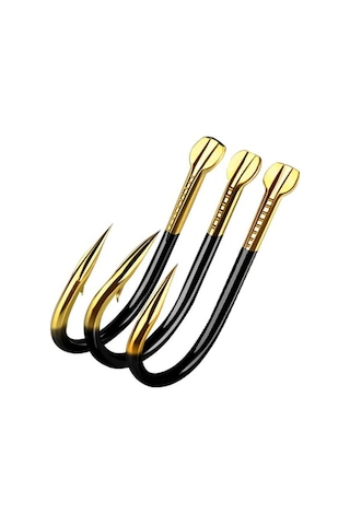 Jeehugo Tungsten Alloy Balıkçılık Çengeli, Siyah Altın Rengi, 6 Numara, 10 Adet/çanta - Balık Tutma Aracı