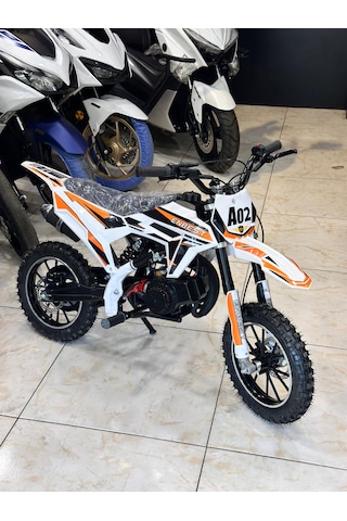 Enbest Benzınlı Çocuk Cros Motoru Hidrolik Frenler 7-17 Yaş Turuncu