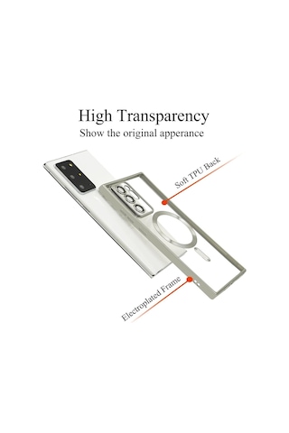 Teknomoda Samsung Galaxy Uyumlu S20 Fe Kılıf Kamera Lens Korumalı Renkli Magsafe Şeffaf Silikon