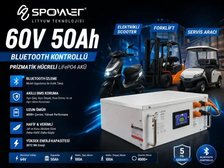 Spower 60 Volt 50ah Lifepo4 Lityum Akü