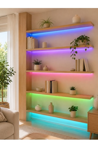 5 Metre Kumandalı Rgb Led Şerit 2835 Smd Dekoratif Tv Oda Masa Arkası Aydınlatma - Lisinya