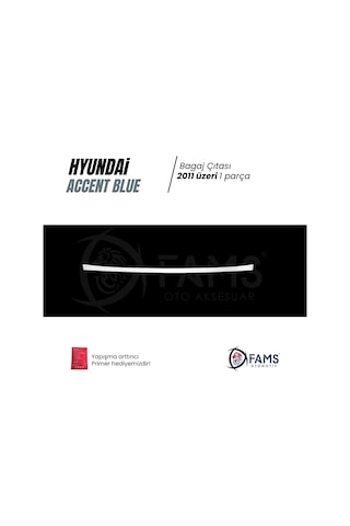 Hyundai Accent Blue Solaris Krom Bagaj Çıtası 2011 Üzeri P.Çelik