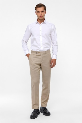 Süvari Bej Regular Armürlü Pantolon-38626 Bej