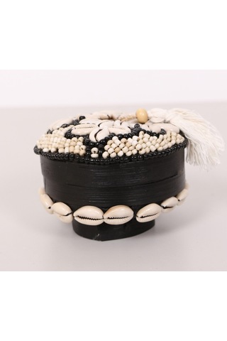 Bali Boncuklu Bambu Saklama Kutusu S 11x8 Cm