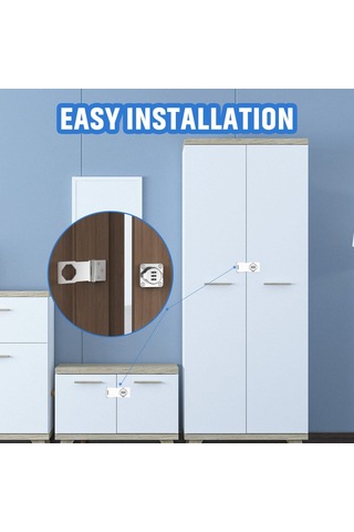 Springsun Çocuk Güvenliği İçin 180 Derece Dönebilen Çiftli Kasa Kilit Seti - 2 Adet