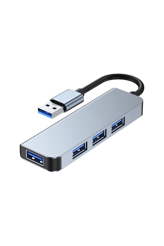 Reedark Usb 3.0 Hub 2013u - 1 Usb3.0 5gbps + 3 Usb2.0 480mbps Çoklayıcı, Uzay Gri, Abs+alüminyum, 13.5cm Kablolu