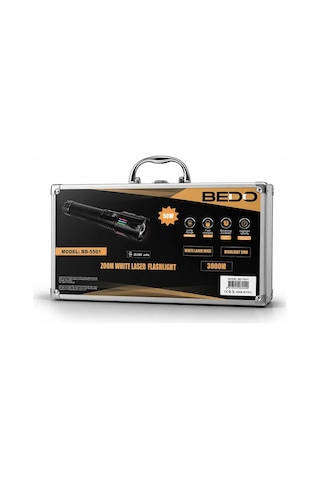 Bedotech Bd-5501 50w Tg Led Alüminyum Alaşımlı Zoomlu Dijital Göstergeli Type-c Şarjlı El Feneri Çok Renkli