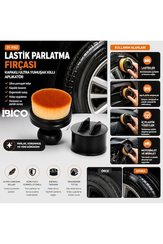 İbico İ21-138 Çok Amaçlı Oto Ve Araç Toz Alma Fırça Yuvarlak Kapaklı - 10'li Paket