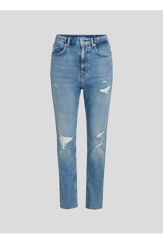 Karl Lagerfeld Jeans Yüksek Bel Dar Paça Mavi Kadın Denim Pantolon 240j1111