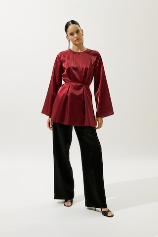 Manuka Hana Organze Bluz Bordo Bordo
