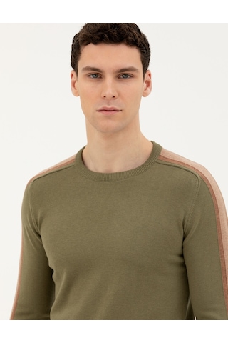 Pierre Cardin Erkek Haki Triko Kazak 50281821-vr027 Haki