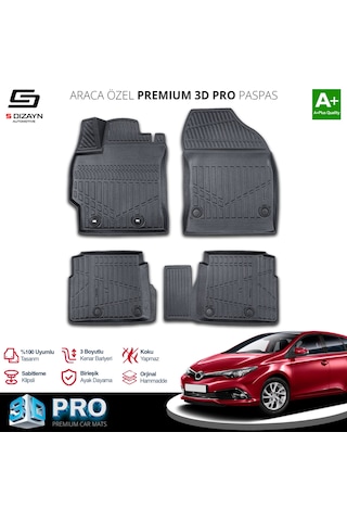 Toyota Auris 3d Pro Havuzlu Paspas 2013-2020 A+ Kalite