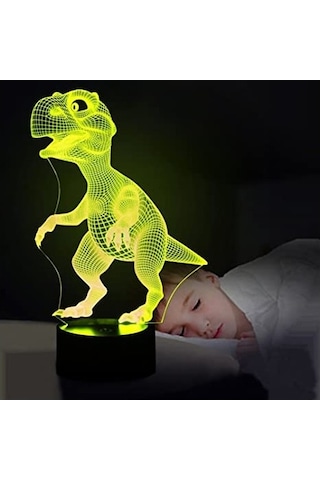 Soulader Uzaktan Kumandalı Dinozor Şekilli Led Gece Lambası Çocuk Odası Aydınlatması Siyah