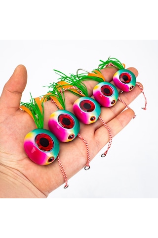 Melek Gözü Kurşun Yeni Nesil Kancalı 150 Gr Yeşil-pembe