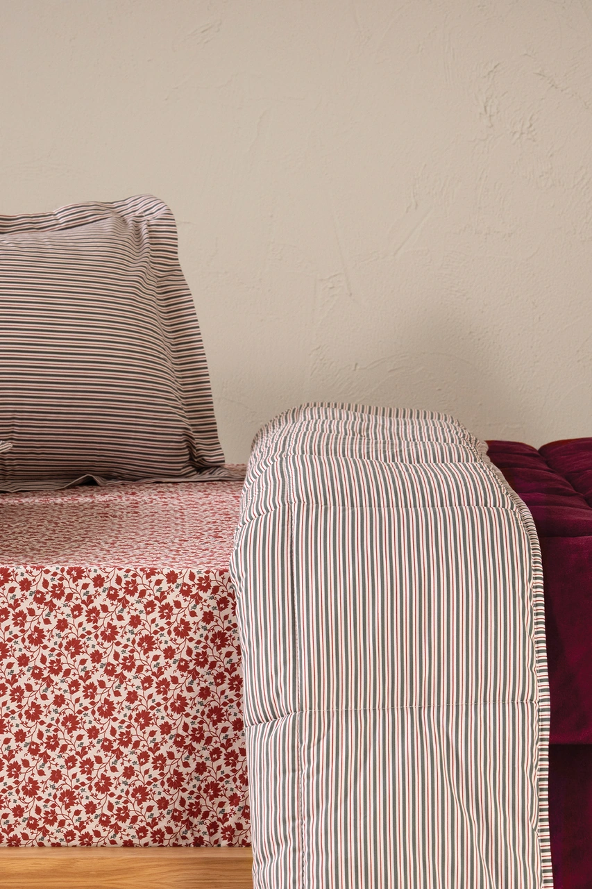 Puffy Vivus Çift Kişilik Threefy Uyku Seti - Kırmızı