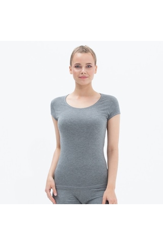 Blackspade Kadın T-Shirt Silver 1622 - Gri Melanj