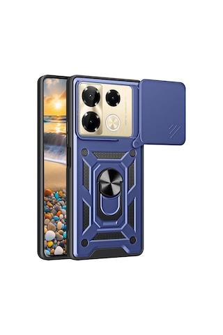 İnfinix Note 40 Pro 5g İle Uyumlu Kılıf Magnetik Standlı Kamera Korumalı Sürgülü Kapak