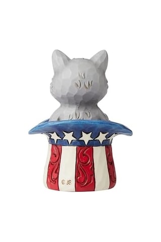 Enesco Jim Shore Heartwood Creek Patriotik Kedi Silindir, Minyatür Figür, 8,9 Cm, Çok Renkli