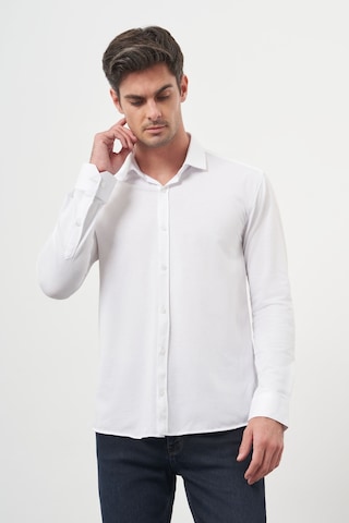 Morven Erkek Beyaz Trend Slim Fit İtalyan Yaka Gömlek 25ms004005600 Beyaz Beyaz