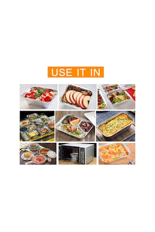 Xindoker 750ml Alüminyum Folyo Kutu, Kapaklı Tek Kullandım, Fırın/grill/ulaşım Uygun, Leakproof, 20 Adet Paket Çok Renkli