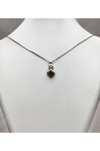 Klasik Model Safir/Pırlanta Kolye