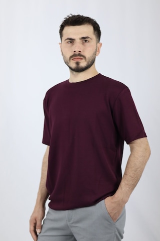 Ventov Regular Fit Bisiklet Yaka Erkek Tişört Vts2604 Bordo
