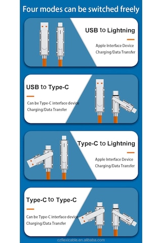 Type-c Type-c Type-c Lightning Usb Type-c Usb Lightning 120w 6a Turbo Hızlı Şarj Ve Data Kablosu Senalstore